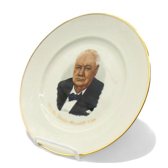 Sir WINSTON CHURCHILL Plate 1874-1965 Porcelain Collectible 10 inches - Picture 4 of 10